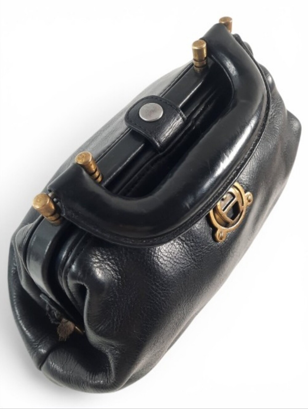 90's ETIENNE AIGNER Doctors Bag Frame Vintage Gladstone Top Handle Satchel - Picture 3 of 16